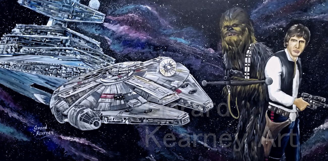 Bad Feeling About This Original Painting Star Wars Art - Gerard Kearney Art Australia