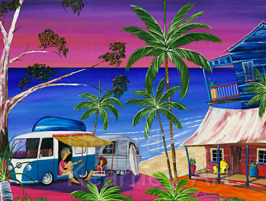 Beer Garden Print - Gerard Kearney Art Australia