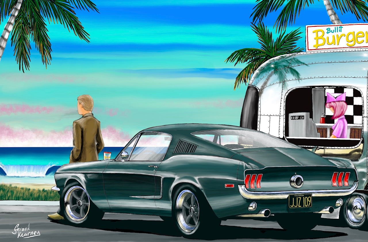 Bullitt - Steve McQueen Mustang - Gerard Kearney Art Australia