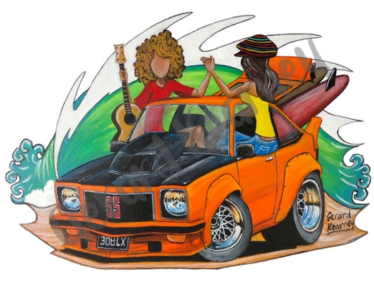 Let's Go Original Painting featuring Holden Torana - Gerard Kearney Art Australia