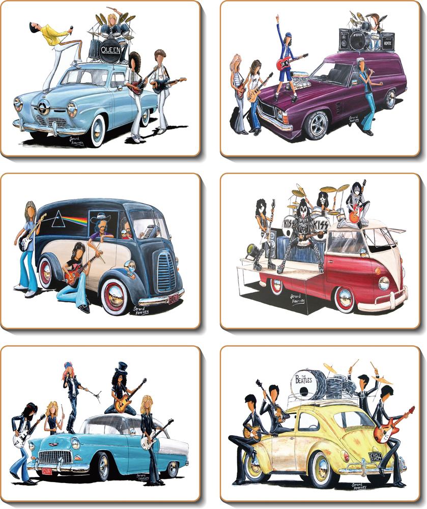 Classic Rock Placemats and Coasters - Gerard Kearney Art Australia
