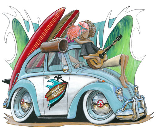 Some Like it Hot Original Painting feat. Nostalgic Beetle - Gerard Kearney Art Australia