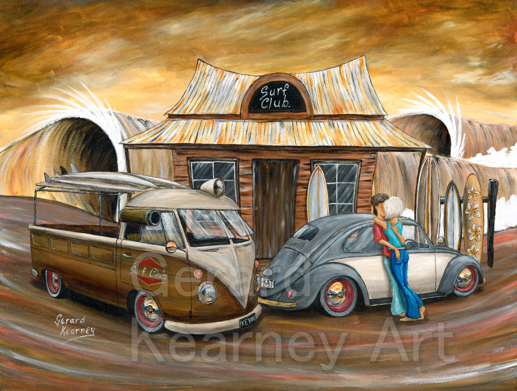 Surf Club Print - Gerard Kearney Art Australia