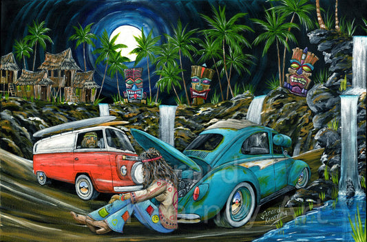 Tiki Tow Job Original feat. Kombi and Beetle - Gerard Kearney Art Australia