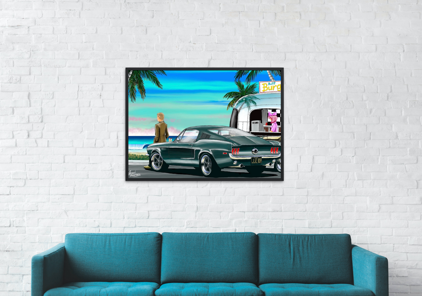 Bullitt - Steve McQueen Mustang - Gerard Kearney Art Australia
