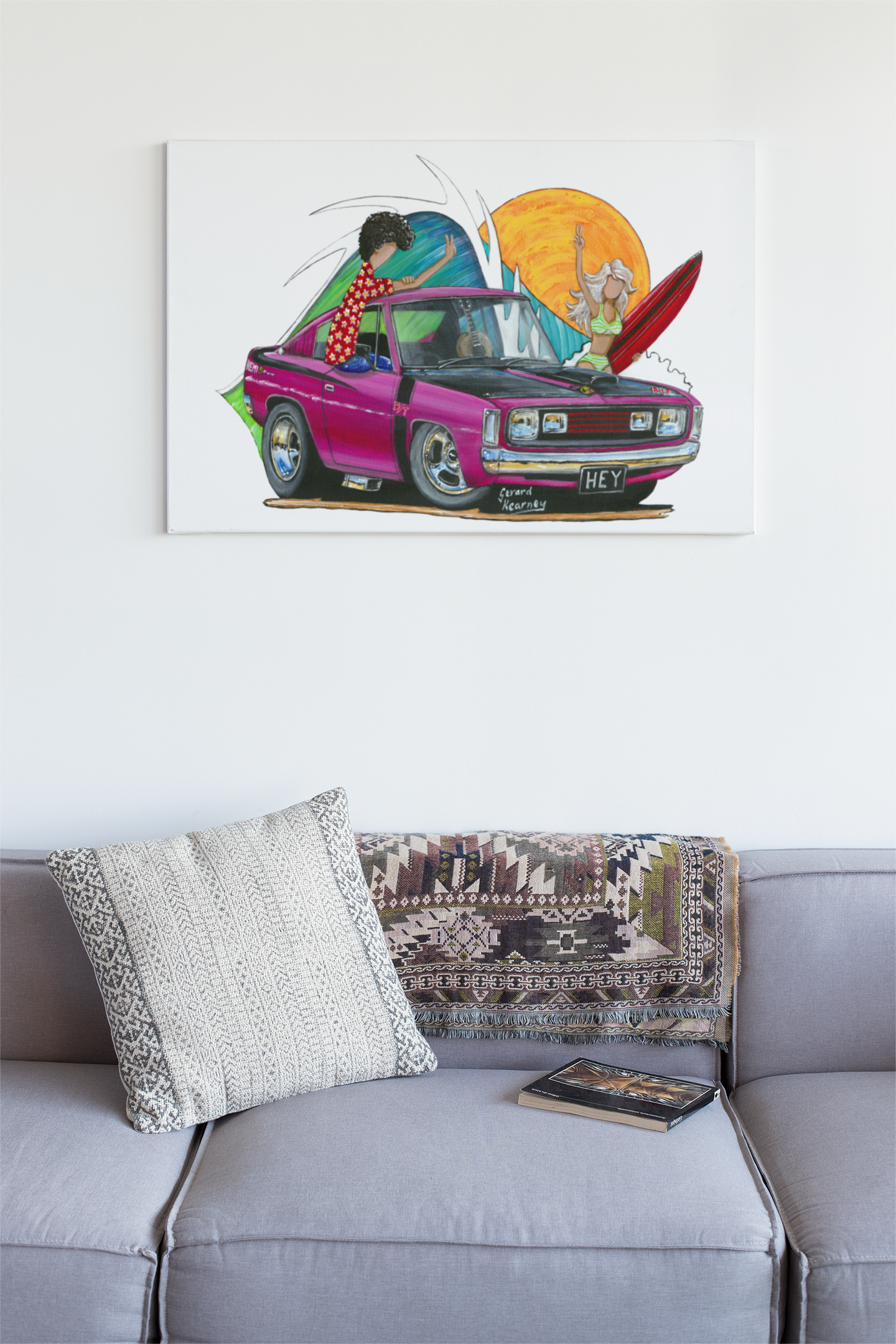Hey Charger Original Painting feat. Chrysler Charger - Gerard Kearney Art Australia