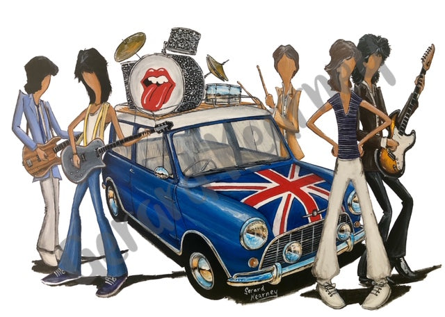 Start Me Up Original Painting feat. The Rolling Stones and Union Jack Mini - Gerard Kearney Art Australia