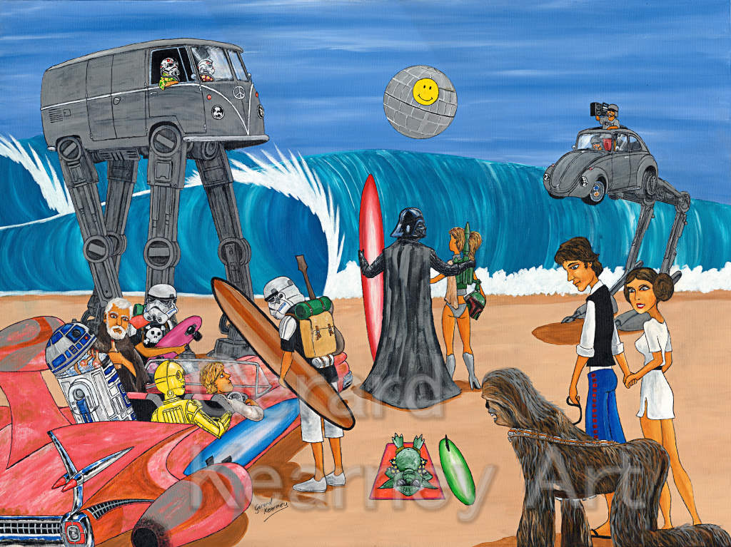 Surf Wars Print - Gerard Kearney Art Australia